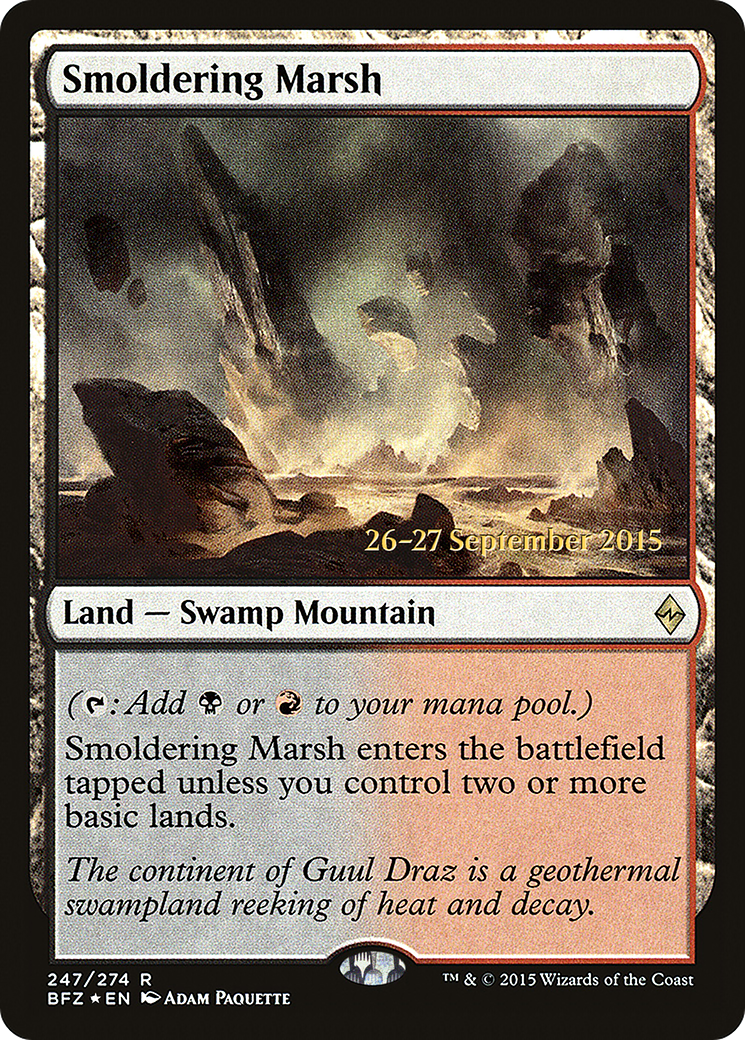 Smoldering Marsh (PRE-247S) - Battle for Zendikar Promos (Prerelease) Foil