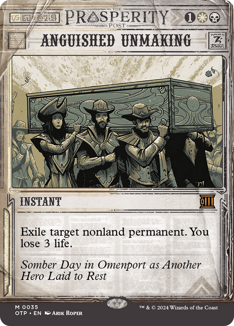 Anguished Unmaking (OTP-035) - Breaking News: (Showcase) (Borderless) Foil