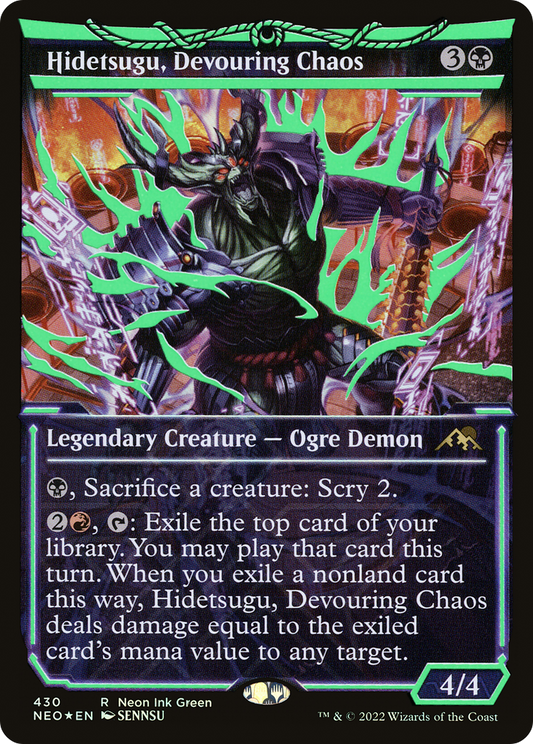 Hidetsugu, Devouring Chaos (NEO-430) - Kamigawa: Neon Dynasty: (Showcase) Foil