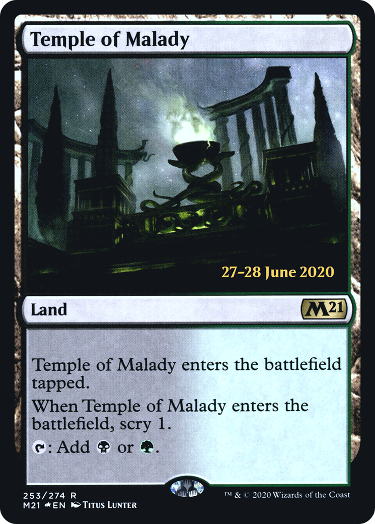 Temple of Malady (PRE-253S) - Core Set 2021 Promos (Prerelease) Foil