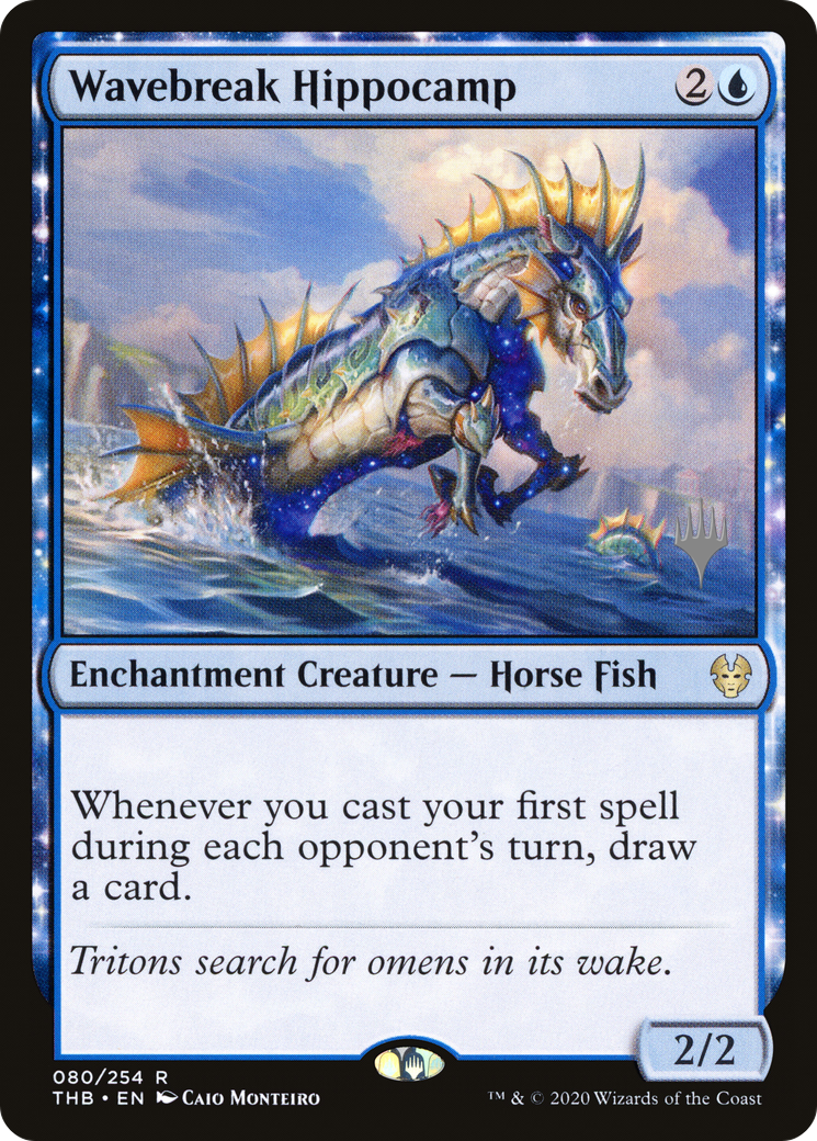 Wavebreak Hippocamp (PTHB-80P) - Theros Beyond Death Promos: (nyxtouched) Foil