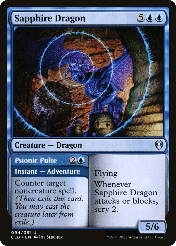 Sapphire Dragon // Psionic Pulse (CLB-094) - Commander Legends: Battle for Baldur's Gate