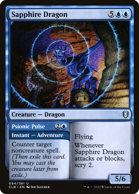 Sapphire Dragon // Psionic Pulse (CLB-094) - Commander Legends: Battle for Baldur's Gate