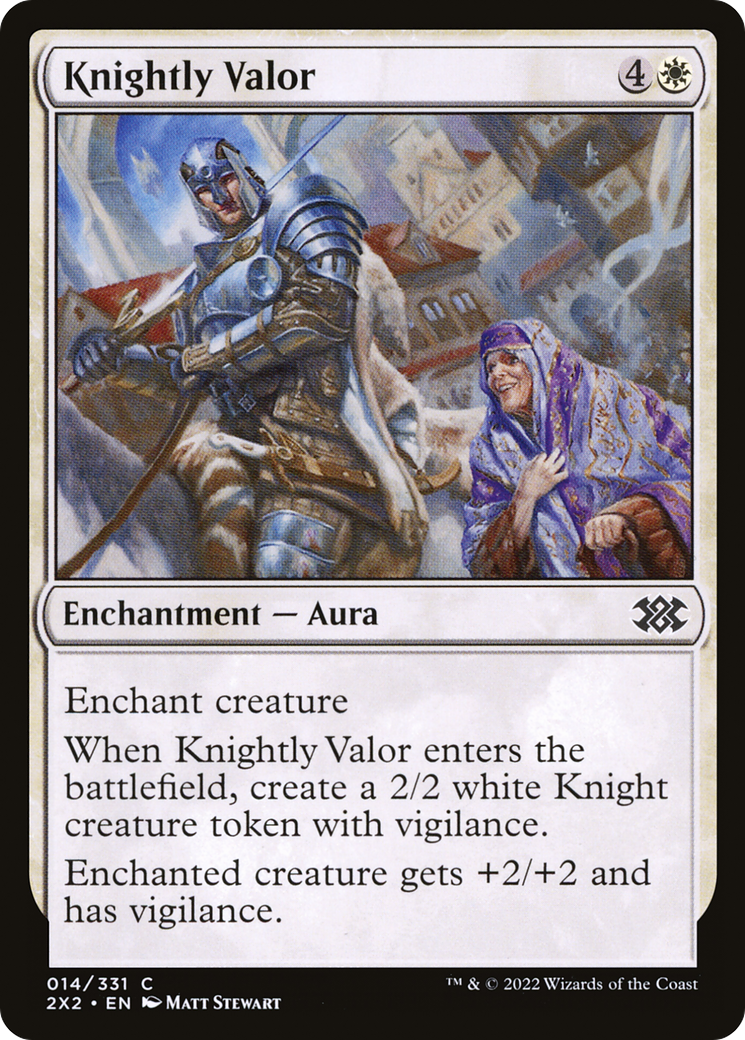 Knightly Valor (2X2-014) - Double Masters 2022 Foil