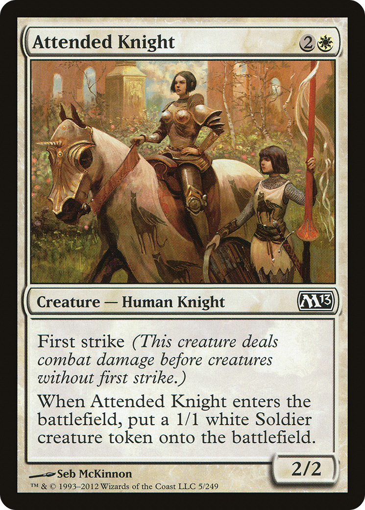 Attended Knight  (M13-005) - Magic 2013 Foil