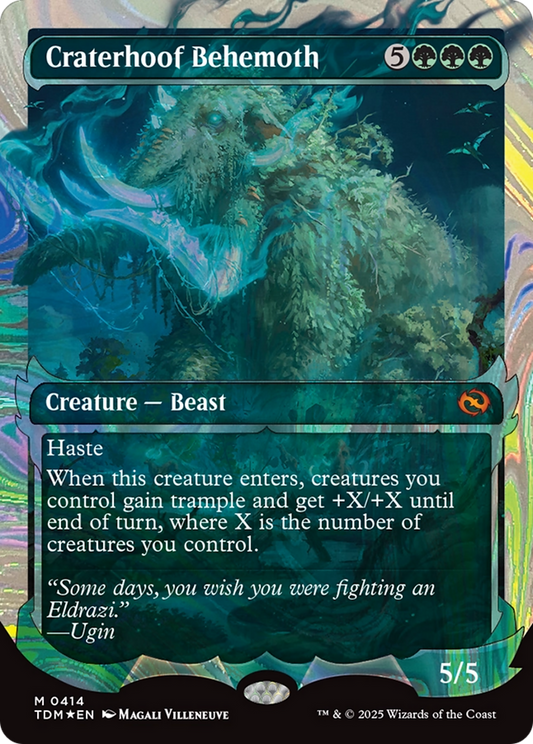 Craterhoof Behemoth  (Borderless)(TDM-414) - Tarkir: Dragonstorm: (Showcase) Foil