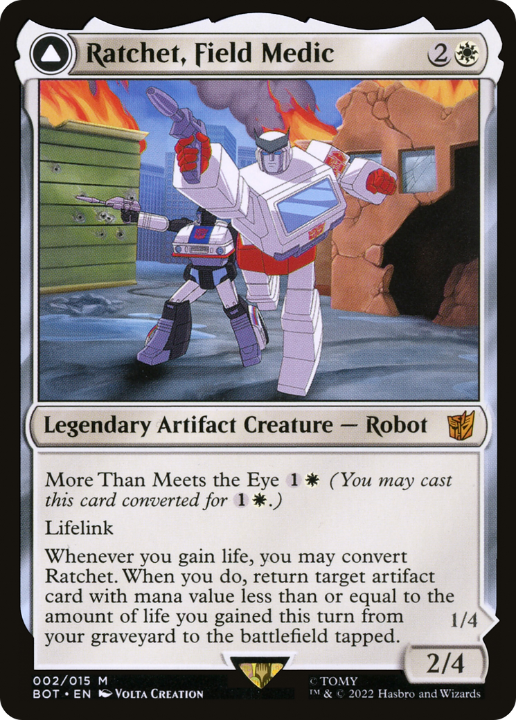 Ratchet, Field Medic // Ratchet, Rescue Racer (BOT-002) - Transformers: (convertdfc)