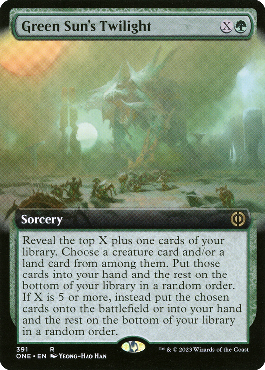 Green Sun's Twilight (Extended Art) (ONE-391) - Phyrexia: All Will Be One: (Extended Art) Foil