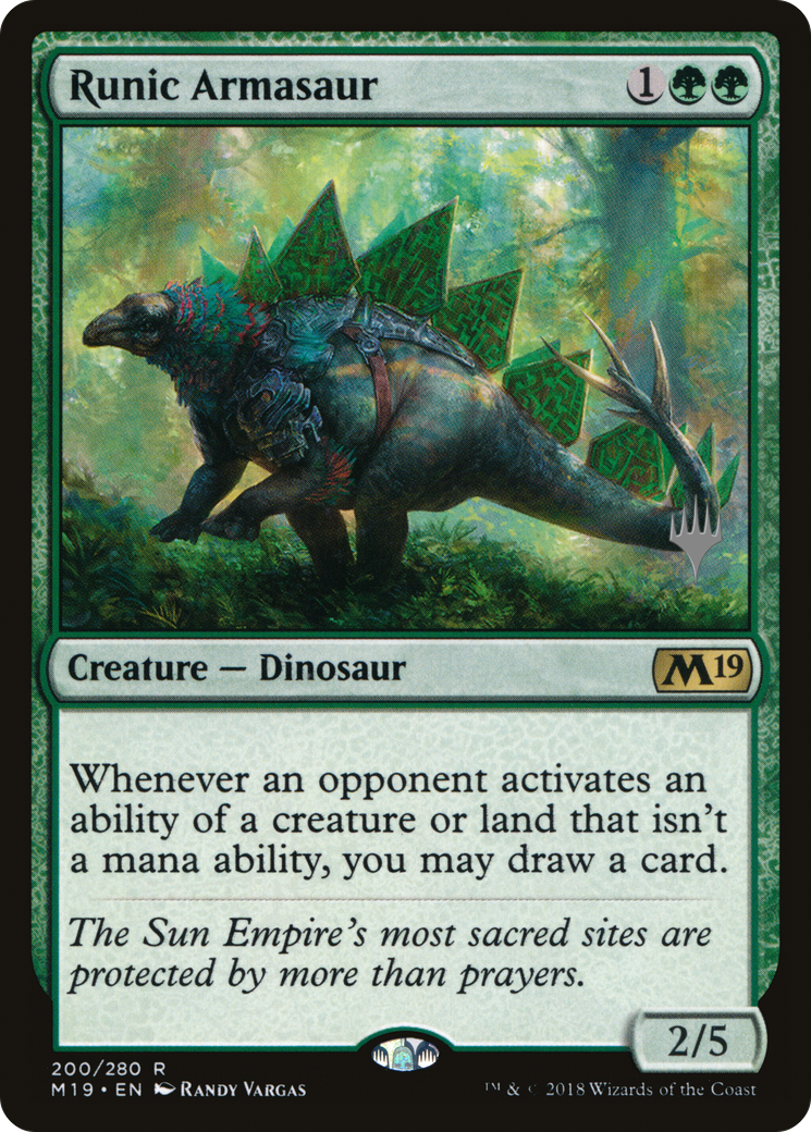 Runic Armasaur (PPIKO-200P) - Core Set 2019 Promos Foil (Promo Pack)
