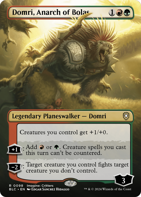 Domri, Anarch of Bolas (Borderless) (BLC-098) - Bloomburrow Commander (Borderless) Foil