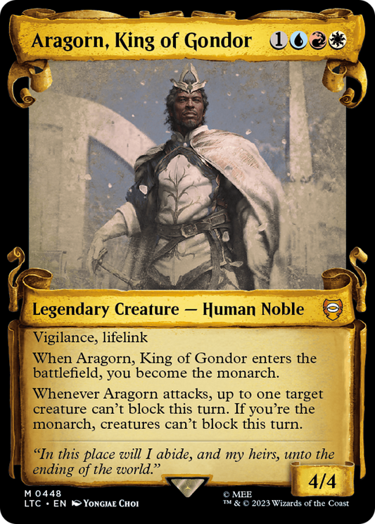 Aragorn, King of Gondor (Showcase Scrolls) (LTC-448) - Tales of Middle-earth Commander: (Showcase)