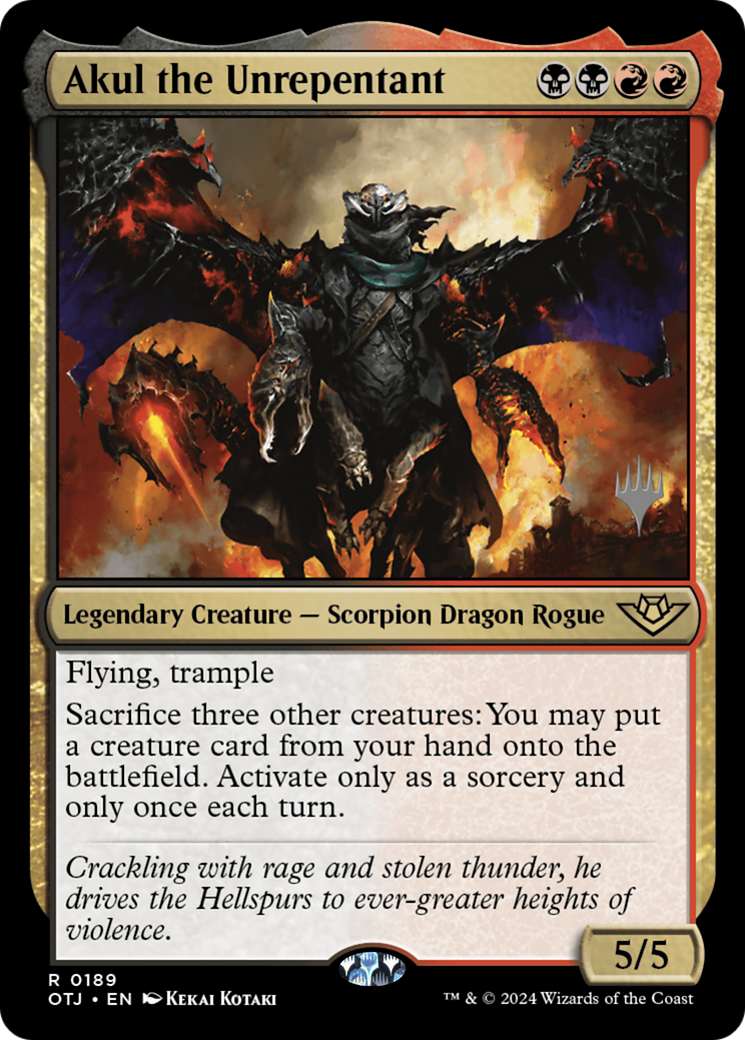 Akul the Unrepentant (PPOTJ-189) - Outlaws of Thunder Junction Promos Foil (Promo Pack)