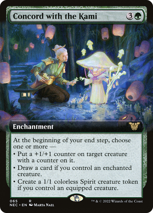 Concord with the Kami (Extended Art) (NEC-065) - Neon Dynasty Commander: (Extended Art)