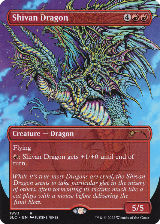 Shivan Dragon  (Borderless)(SLC-1993) - Secret Lair 30th Anniversary Countdown Kit Foil
