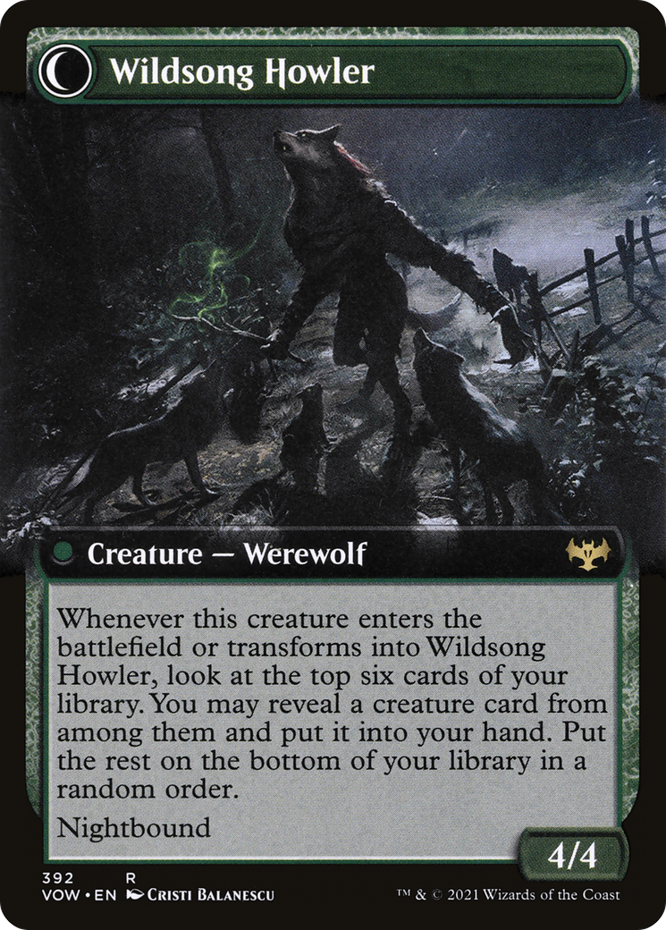 Howlpack Piper // Wildsong Howler (VOW-392) - Innistrad: Crimson Vow: (Extended Art, Double Faced Transform) Foil