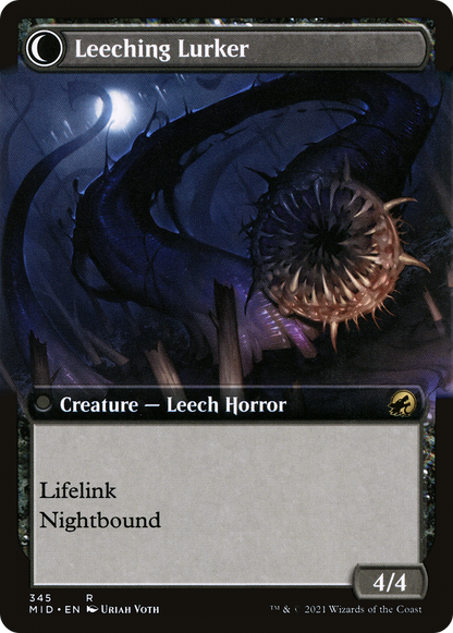 Curse of Leeches // Leeching Lurker (MID-345) - Innistrad: Midnight Hunt: (Extended Art, Double Faced Transform) Foil