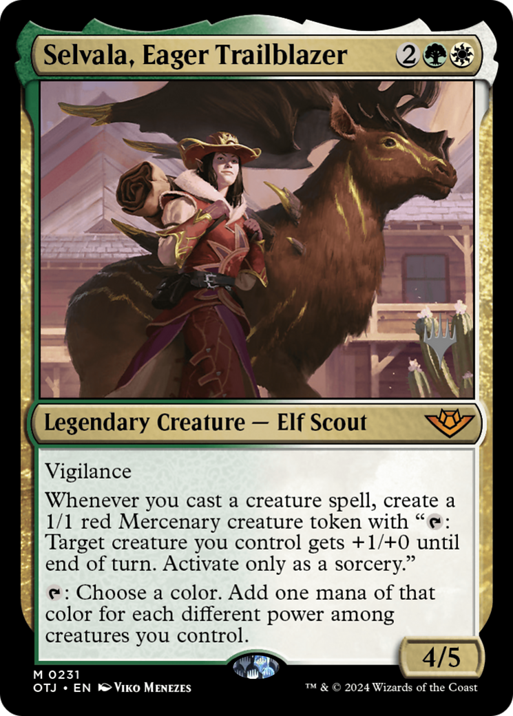 Selvala, Eager Trailblazer (POTJ-231P) - Outlaws of Thunder Junction Promos