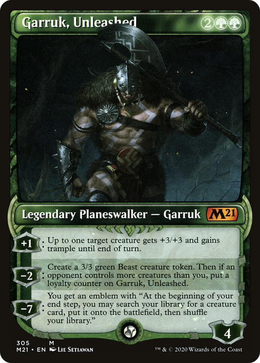 Garruk, Unleashed (M21-305) - Core Set 2021: (Showcase)