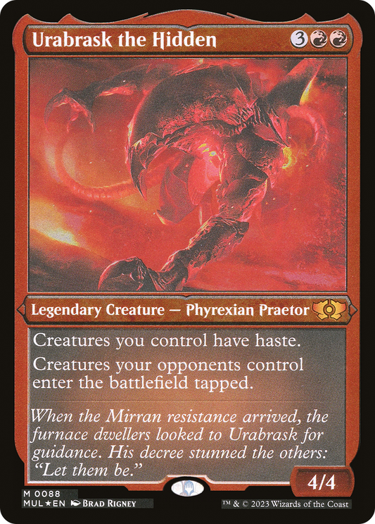 Urabrask the Hidden (MUL-088) - Multiverse Legends Etched Foil