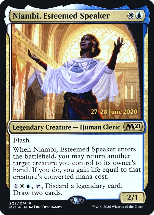 Niambi, Esteemed Speaker (PM21-222S) - Core Set 2021 Promos Foil