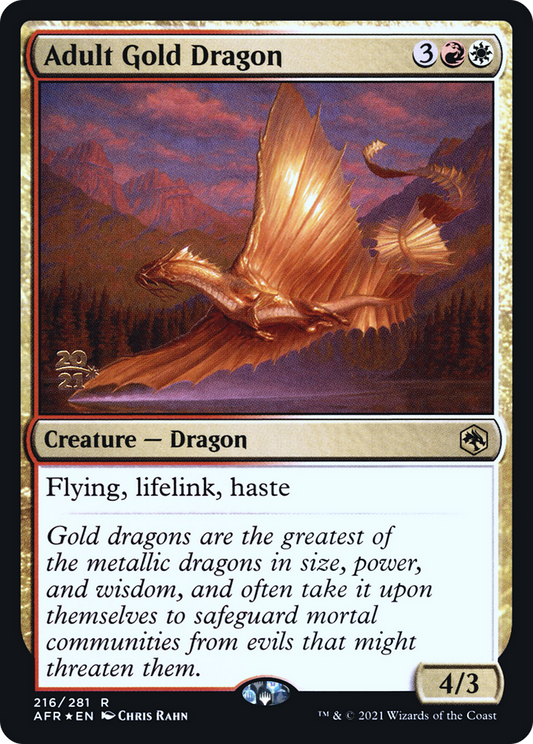 Adult Gold Dragon (PRE-216S) - Adventures in the Forgotten Realms Promos (Prerelease) Foil