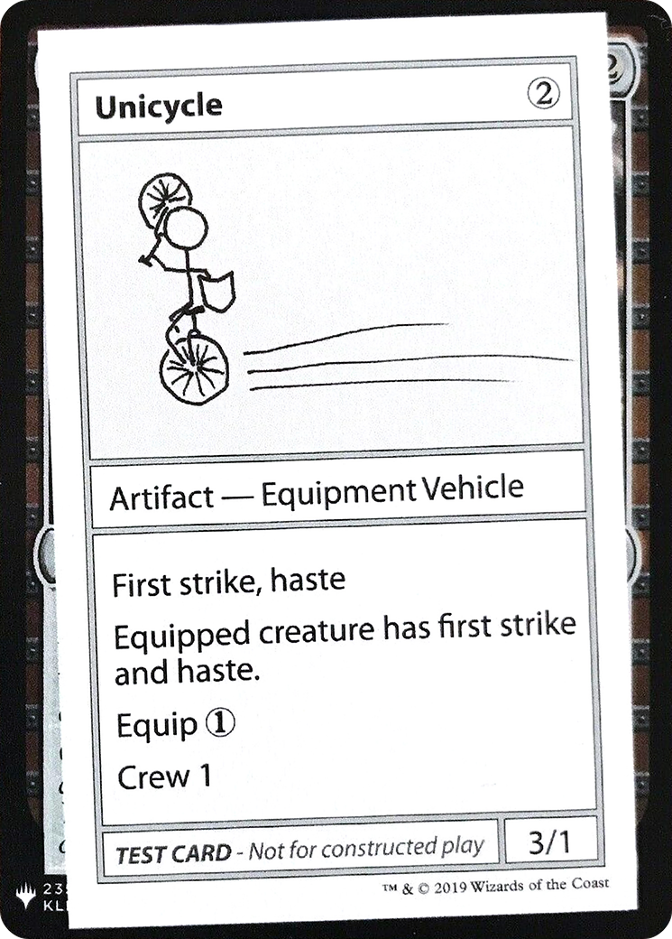 Unicycle (CMB1-110) - Mystery Booster Playtest Cards 2019