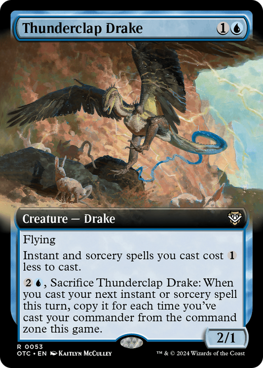 Thunderclap Drake (OTC-053) - Outlaws of Thunder Junction Commander: (Extended Art) Foil