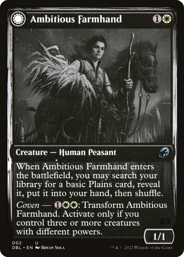 Ambitious Farmhand // Seasoned Cathar (DBL-002) - Innistrad: Double Feature: (Double Faced Transform)