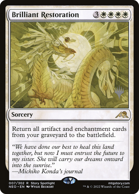 Brilliant Restoration (PPNEO-007) - Kamigawa: Neon Dynasty Promos Foil (Promo Pack)
