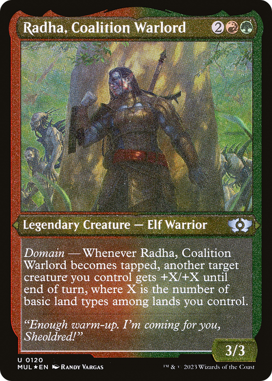 Radha, Coalition Warlord (MUL-120) - Multiverse Legends Etched Foil