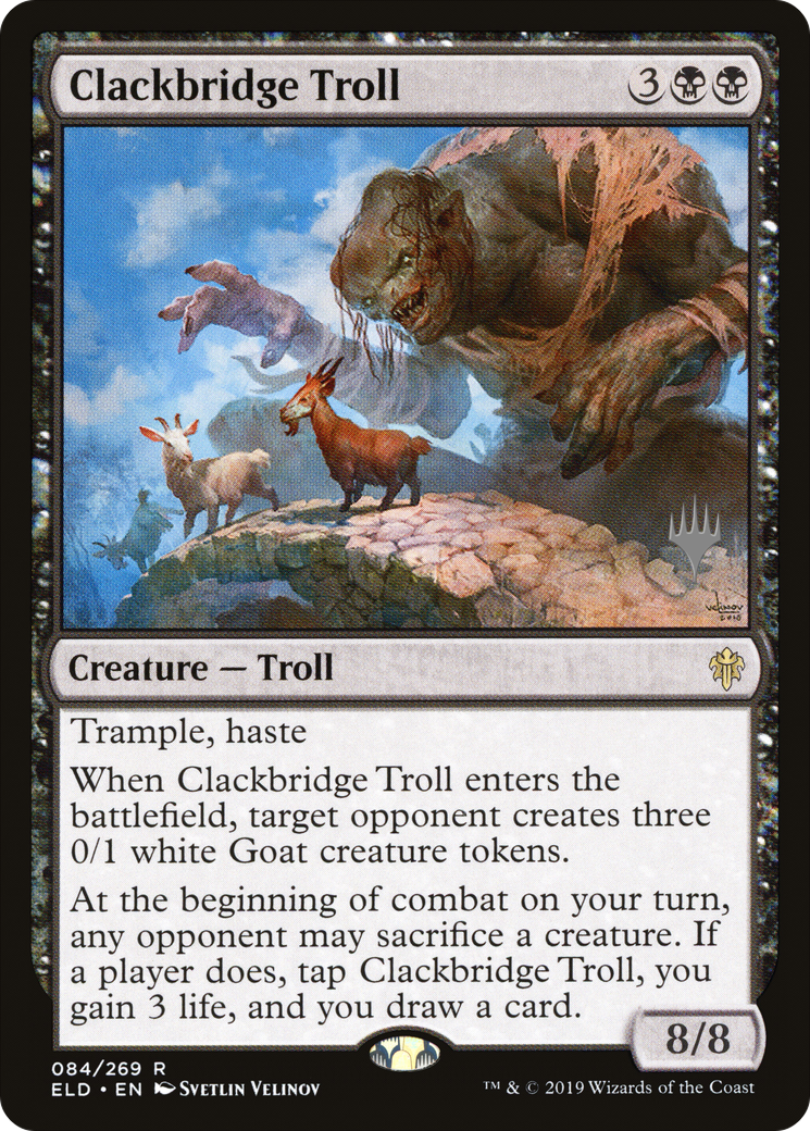 Clackbridge Troll (PPELD-84P) - Throne of Eldraine Promos Foil (Promo Pack)