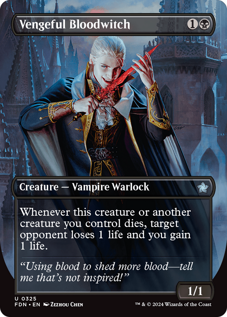 Vengeful Bloodwitch (FDN-325) - Foundations (Borderless) Foil