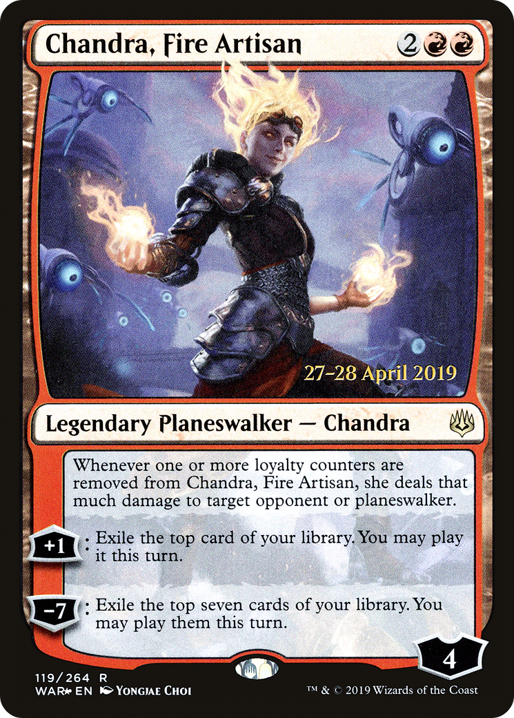 Chandra, Fire Artisan (PWAR-119S) - War of the Spark Promos Foil