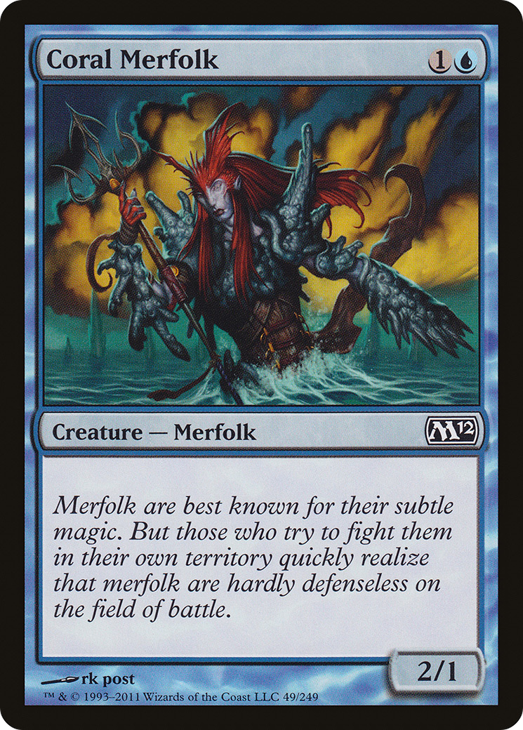 Coral Merfolk (M12-049) - Magic 2012 Foil