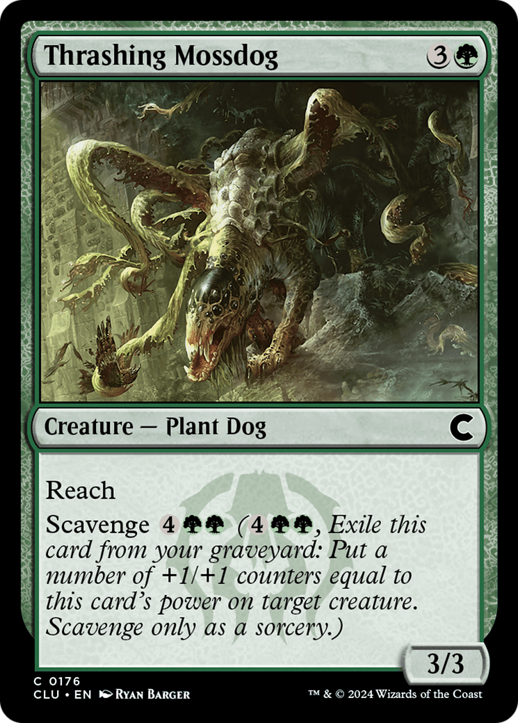 Thrashing Mossdog (CLU-176) - Ravnica: Clue Edition