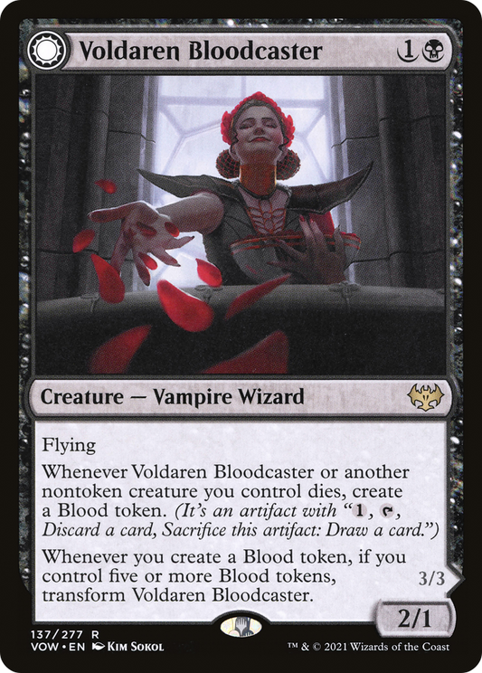 Voldaren Bloodcaster // Bloodbat Summoner (VOW-137) - Innistrad: Crimson Vow: (Double Faced Transform) Foil