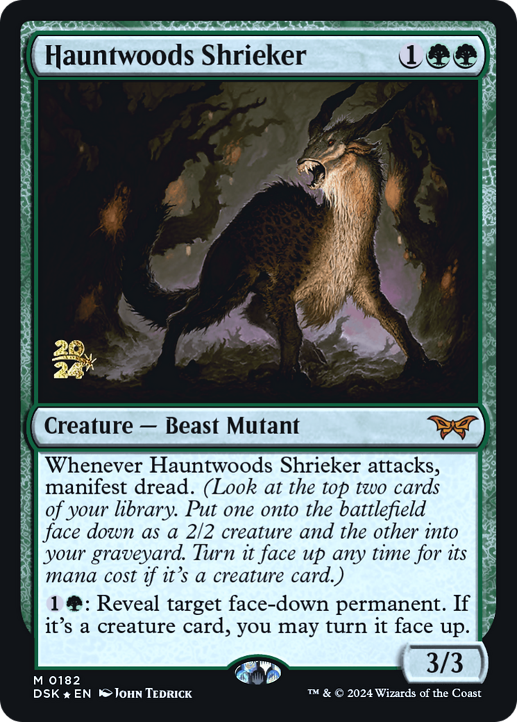 Hauntwoods Shrieker (PRE-182) - Duskmourn: House of Horror Promos (Prerelease) Foil