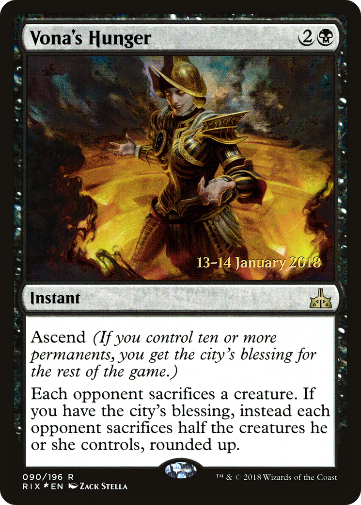 Vona's Hunger (PRE-90S) - Rivals of Ixalan Promos (Prerelease) Foil