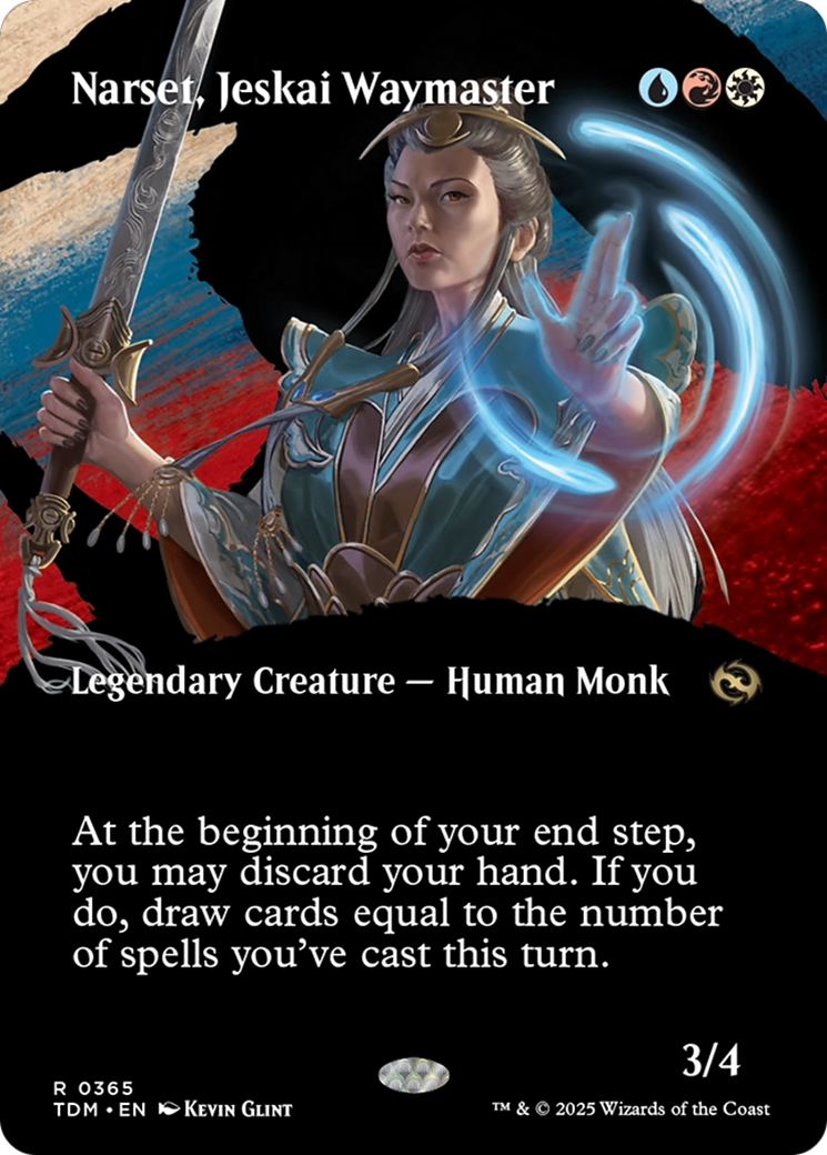 Narset, Jeskai Waymaster (Borderless) (TDM-365) - Tarkir: Dragonstorm: (Showcase) (Borderless) Foil