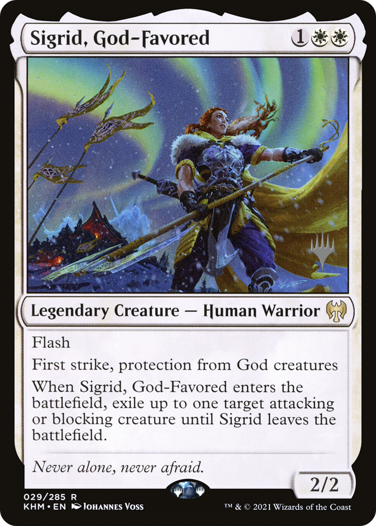 Sigrid, God-Favored (PPKHM-29P) - Kaldheim Promos (Promo Pack)