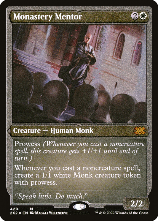 Monastery Mentor (2X2-420) - Double Masters 2022 Etched Foil