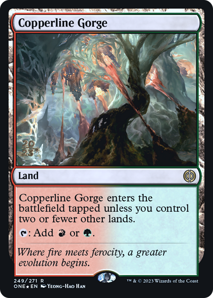 Copperline Gorge (PONE-249S) - Phyrexia: All Will Be One Promos Foil