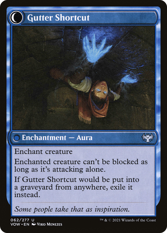 Gutter Skulker // Gutter Shortcut (VOW-062) - Innistrad: Crimson Vow: (Double Faced Transform) Foil