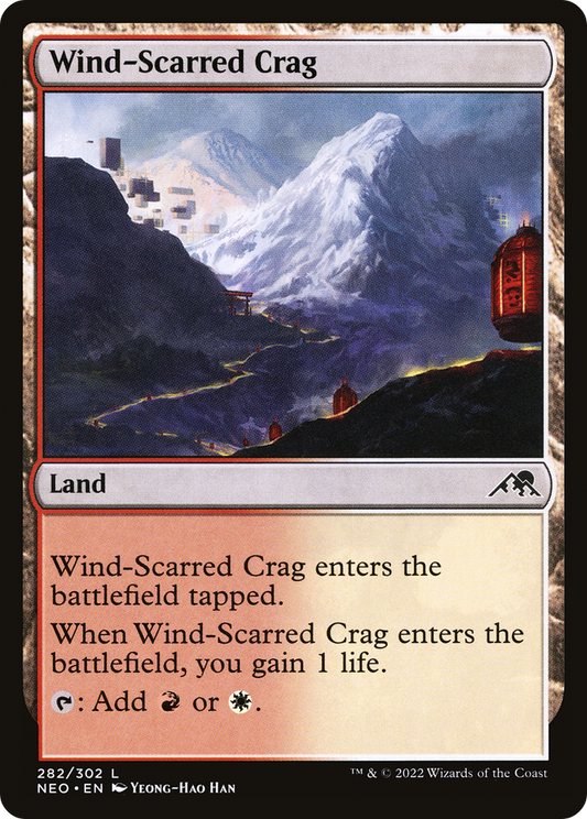 Wind-Scarred Crag (NEO-282) - Kamigawa: Neon Dynasty Foil