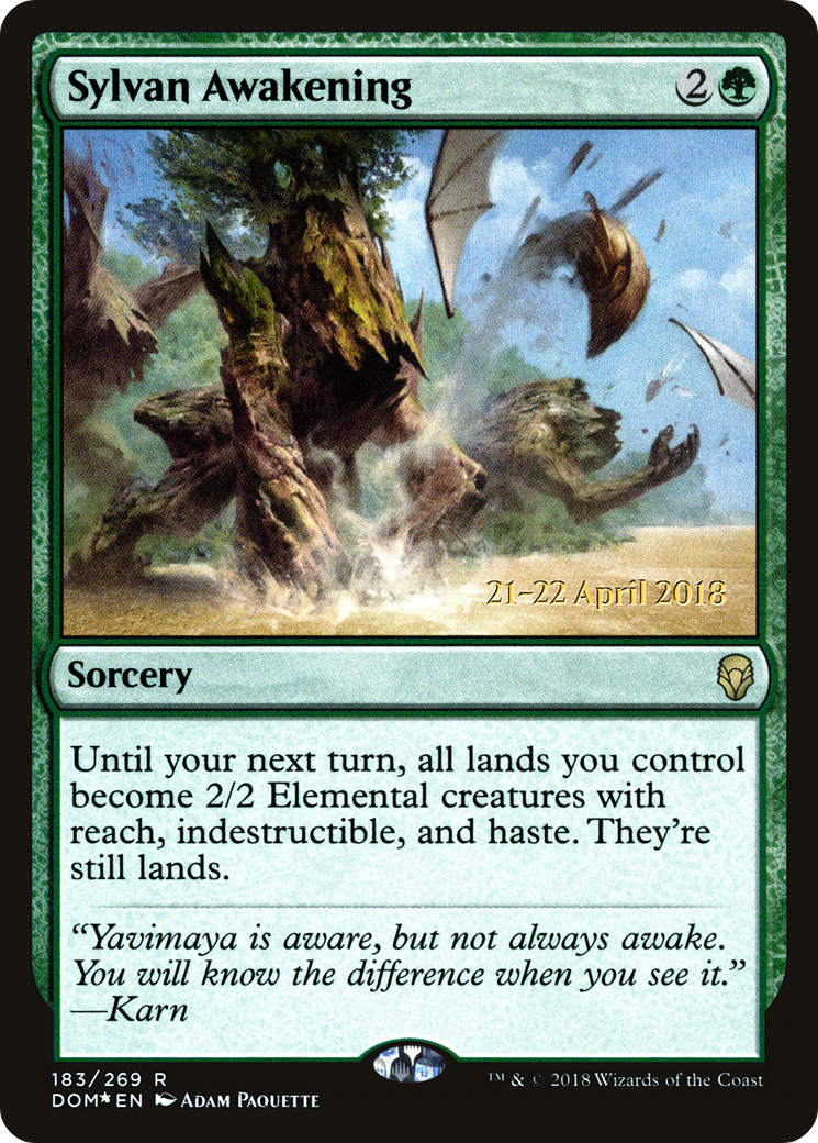 Sylvan Awakening (PRE-183S) - Dominaria Promos (Prerelease) Foil