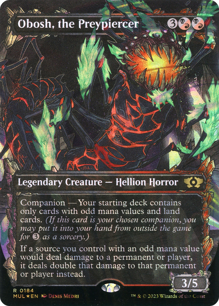 Obosh, the Preypiercer (MUL-184) - Multiverse Legends: (Showcase) (Borderless) Foil