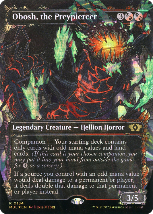 Obosh, the Preypiercer (Halo Foil) (MUL-184) - Multiverse Legends: (Showcase) (Borderless) Foil