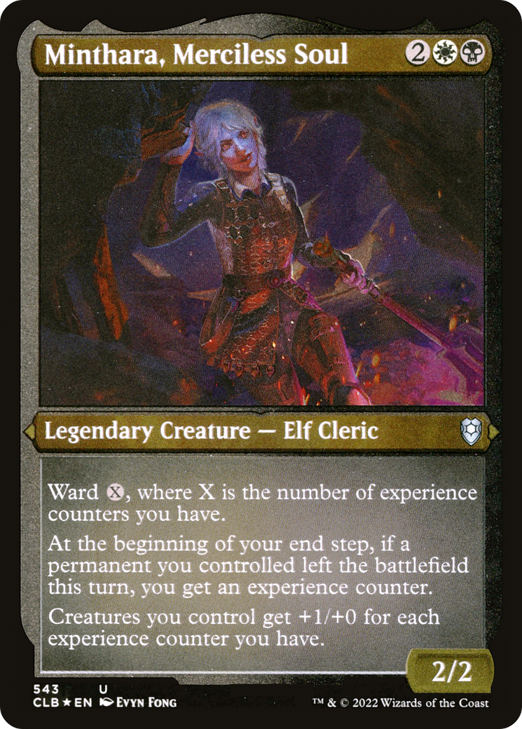 Minthara, Merciless Soul (CLB-543) - Commander Legends: Battle for Baldur's Gate Etched Foil