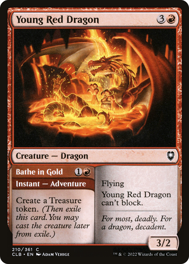 Young Red Dragon // Bathe in Gold (CLB-210) - Commander Legends: Battle for Baldur's Gate Foil