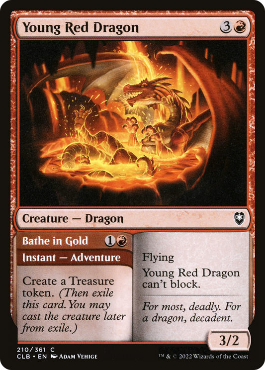 Young Red Dragon // Bathe in Gold (CLB-210) - Commander Legends: Battle for Baldur's Gate Foil